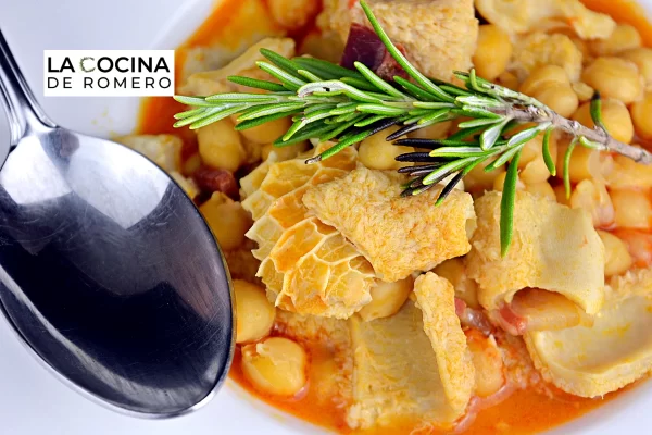 Garbanzos Con Callos Romero receta facil y rapida