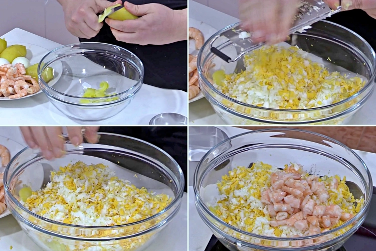 Ensaladilla De Gambas Paso 1 A 4