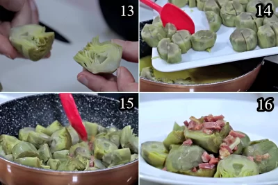 Alcachofas Salteadas Con Jamon 4